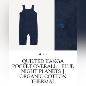 QUILTED KANGA POCKET OVERALL | Blue night planets navy | ORGANIC COTTON thermal